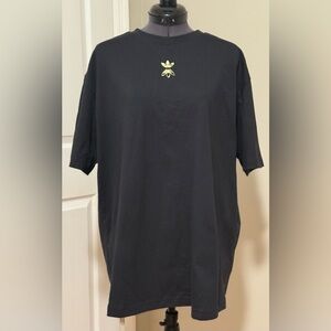 Gently Worn Adidas Black Tee with Gold Logo and Zipper